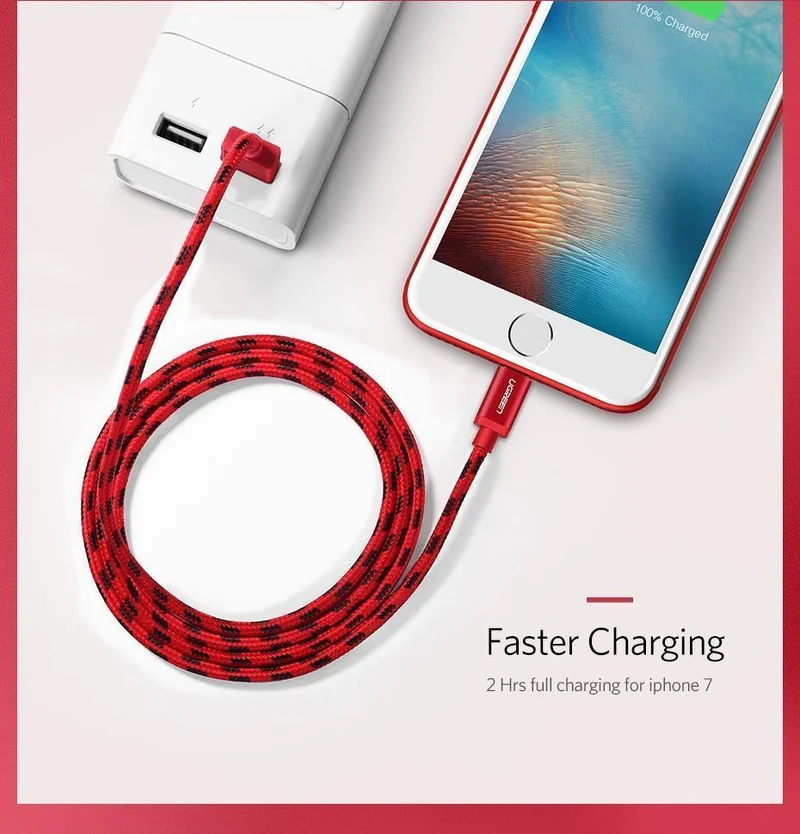 Ugreen für iPhone Kabel Lightning auf USB Kabel für iPhone 8 Xs Max XR 7 Schnellladekabel Handykabel USB Ladekabel