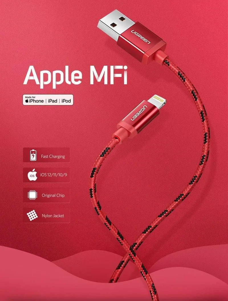 Ugreen für iPhone Kabel Lightning auf USB Kabel für iPhone 8 Xs Max XR 7 Schnellladekabel Handykabel USB Ladekabel