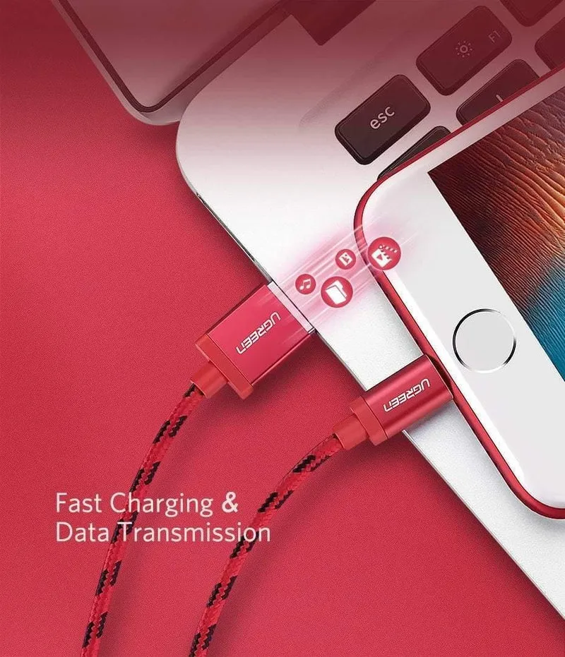 Ugreen für iPhone Kabel Lightning auf USB Kabel für iPhone 8 Xs Max XR 7 Schnellladekabel Handykabel USB Ladekabel