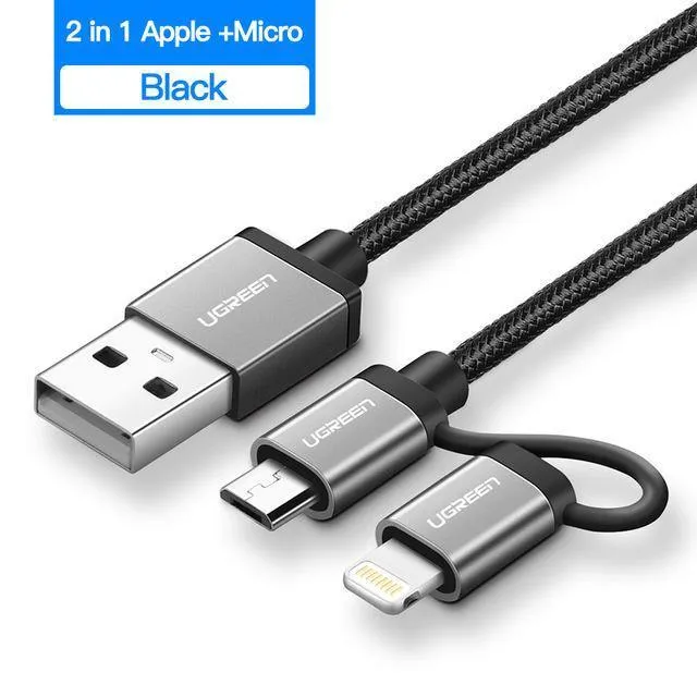 Ugreen USB C Kabel Für iPhone Xs Max 8 7 Lade Ladegerät 3 in 1 USB Typ C Kabel Für Samsung s9 + Micro USB Handy Kabel