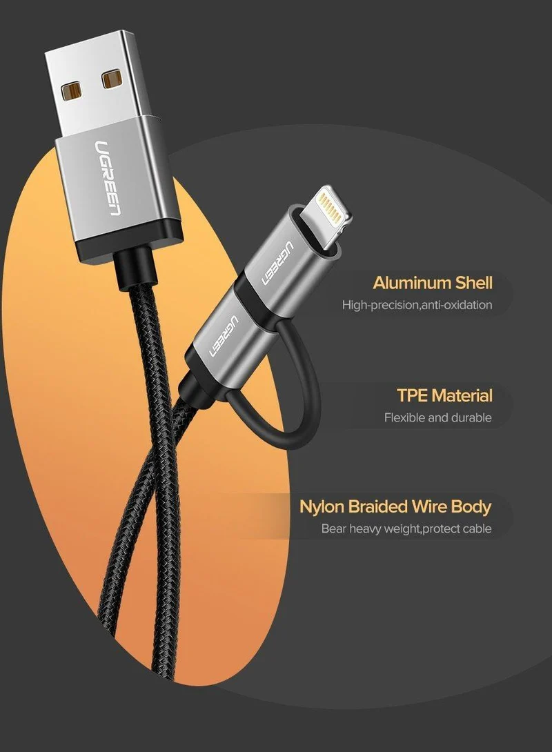 Ugreen USB C Kabel Für iPhone Xs Max 8 7 Lade Ladegerät 3 in 1 USB Typ C Kabel Für Samsung s9 + Micro USB Handy Kabel
