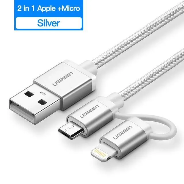 Ugreen USB C Kabel Für iPhone Xs Max 8 7 Lade Ladegerät 3 in 1 USB Typ C Kabel Für Samsung s9 + Micro USB Handy Kabel
