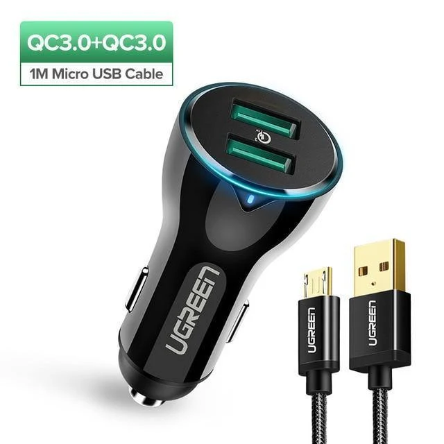 Ugreen 36W Dual USB Schnellladung QC 3.0 Autoladegerät für iPhone Samsung Huawei Schnellladung Handy Schnellladegerät Autoladegerät