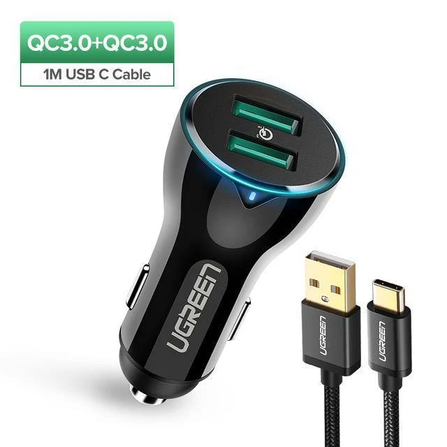 Ugreen 36W Dual USB Schnellladung QC 3.0 Autoladegerät für iPhone Samsung Huawei Schnellladung Handy Schnellladegerät Autoladegerät
