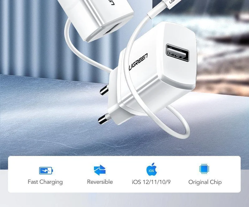 Ugreen 5V2.1A USB-Ladegerät MFi USB-Kabel für iPhone Xs Max XR Handy-Ladegerät für iPhone X 8 7 Wandtelefon-Ladegerät für iPad