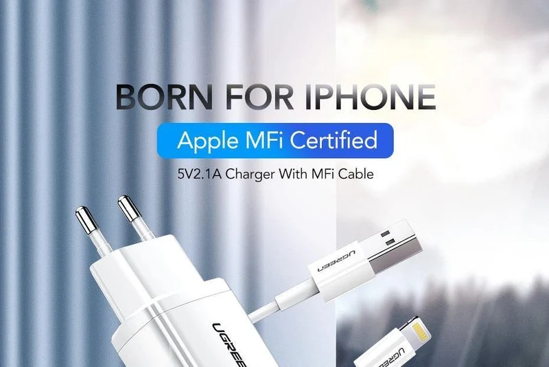Ugreen 5V2.1A USB-Ladegerät MFi USB-Kabel für iPhone Xs Max XR Handy-Ladegerät für iPhone X 8 7 Wandtelefon-Ladegerät für iPad