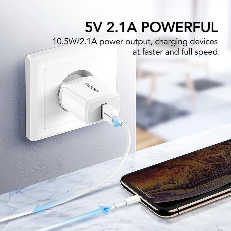 Ugreen 5V2.1A USB-Ladegerät MFi USB-Kabel für iPhone Xs Max XR Handy-Ladegerät für iPhone X 8 7 Wandtelefon-Ladegerät für iPad