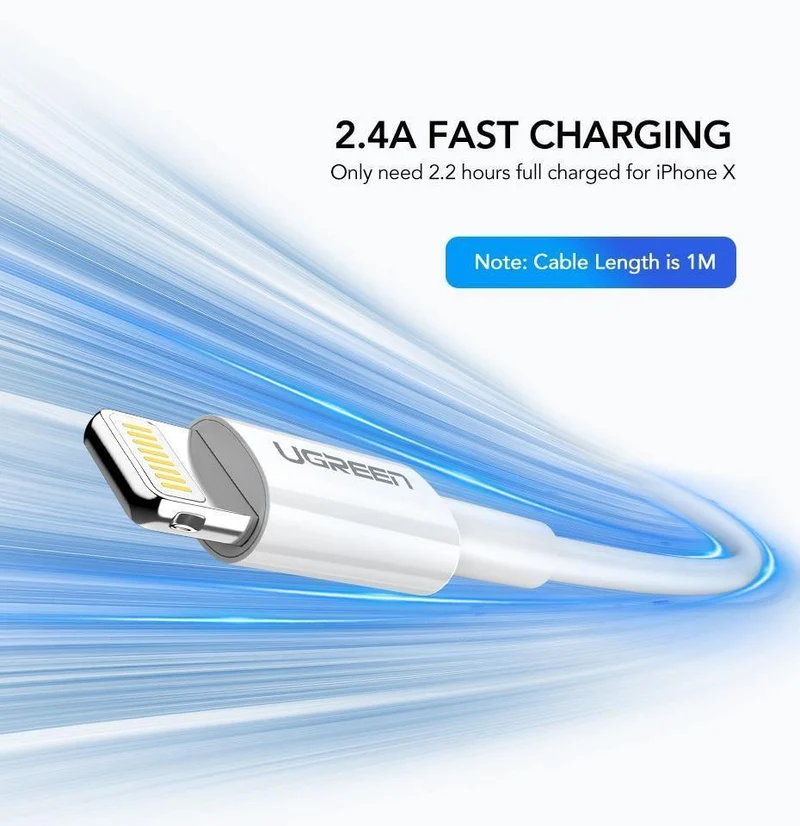 Ugreen 5V2.1A USB-Ladegerät MFi USB-Kabel für iPhone Xs Max XR Handy-Ladegerät für iPhone X 8 7 Wandtelefon-Ladegerät für iPad