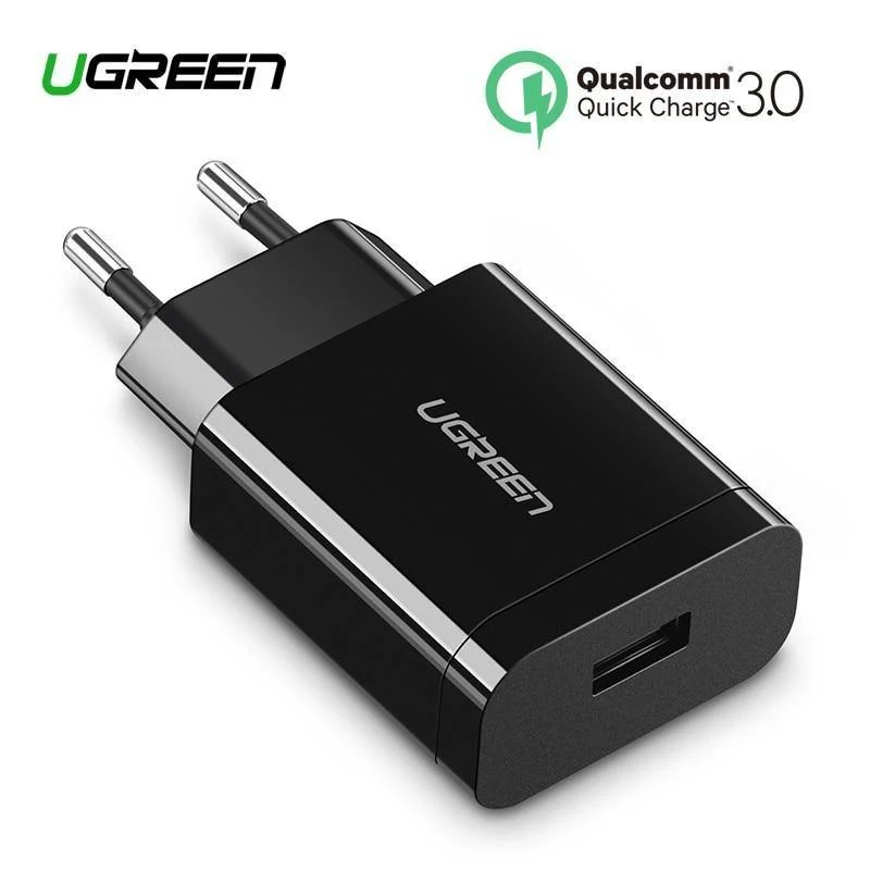 Ugreen 18W USB-Ladegerät Quick Charge 3.0 Handy-Ladegerät für iPhone Fast QC 3.0 PD-Ladegerät für Huawei Samsung Galaxy S9+