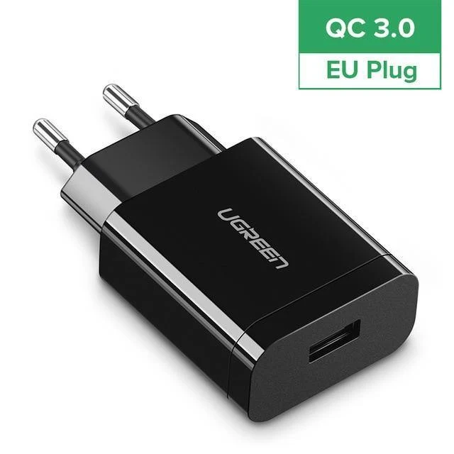 Ugreen 18W USB-Ladegerät Quick Charge 3.0 Handy-Ladegerät für iPhone Fast QC 3.0 PD-Ladegerät für Huawei Samsung Galaxy S9+