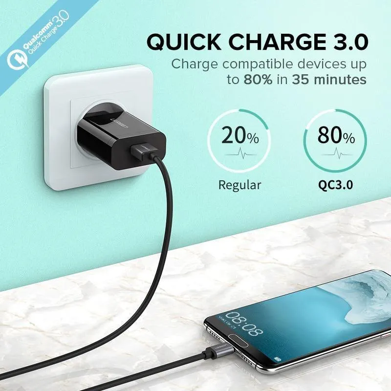 Ugreen 18W USB-Ladegerät Quick Charge 3.0 Handy-Ladegerät für iPhone Fast QC 3.0 PD-Ladegerät für Huawei Samsung Galaxy S9+