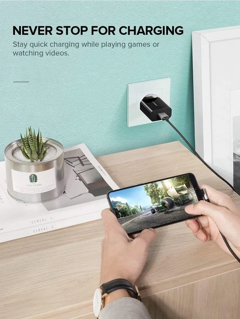 Ugreen 18W USB-Ladegerät Quick Charge 3.0 Handy-Ladegerät für iPhone Fast QC 3.0 PD-Ladegerät für Huawei Samsung Galaxy S9+