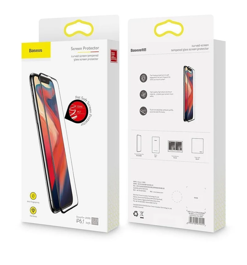 Baseus 0.23mm Displayschutzfolie für iPhone XS Max XR gehärtetes Glas Frontabdeckung Schutzglas für iPhone Xsmax für iPhonexs