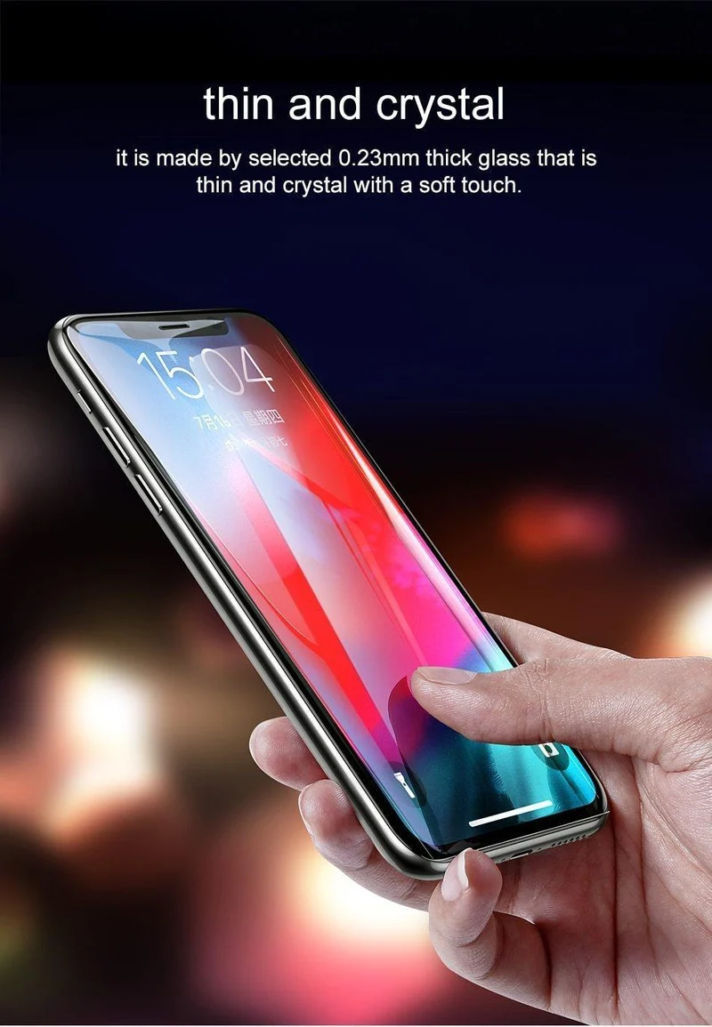 Baseus 0.23mm Displayschutzfolie für iPhone XS Max XR gehärtetes Glas Frontabdeckung Schutzglas für iPhone Xsmax für iPhonexs