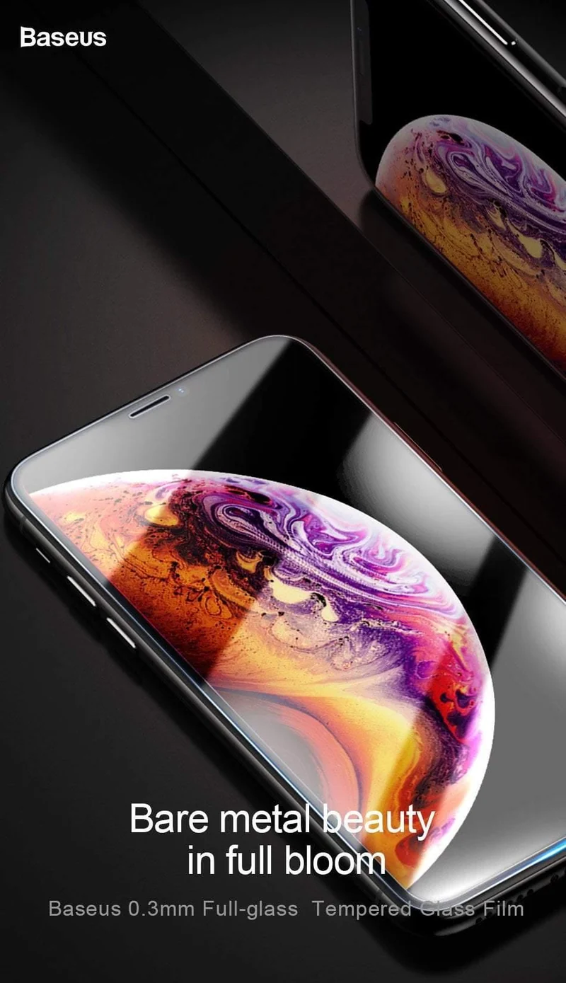 Baseus 0.3 mm Displayschutz aus gehärtetem Glas für iPhone X Xs Max XR Frontabdeckung Schutz gehärteter Glasfilm für iPhone Xsmax