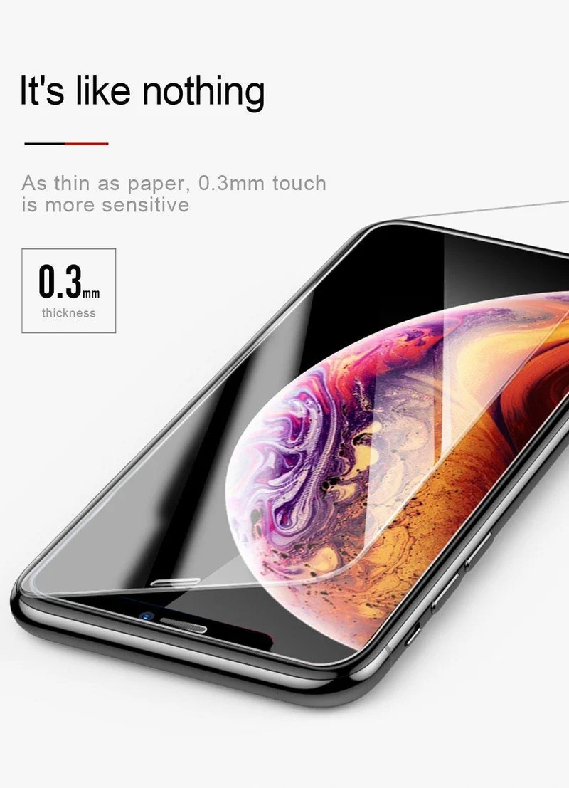 Baseus 0.3 mm Displayschutz aus gehärtetem Glas für iPhone X Xs Max XR Frontabdeckung Schutz gehärteter Glasfilm für iPhone Xsmax