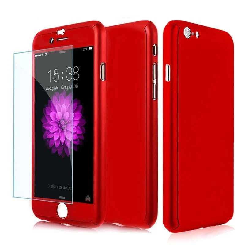 für iPhone 7 360 Grad gehärtete Glasfolie + Abdeckung
