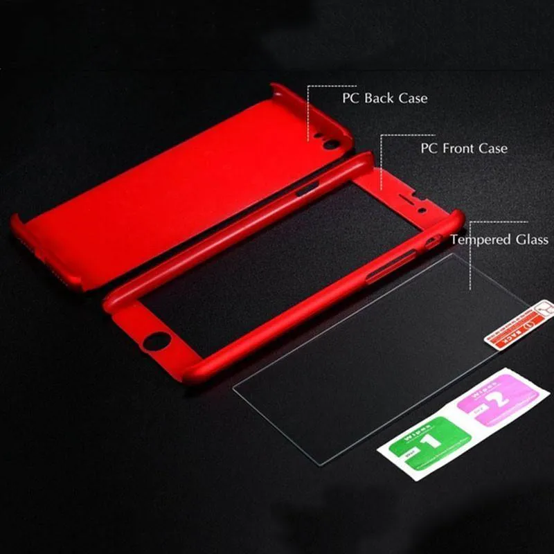 für iPhone 7 360 Grad gehärtete Glasfolie + Abdeckung