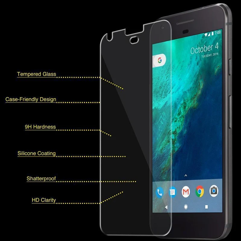 AMZER Kristal HD-Displayschutz aus gehärtetem Glas für Google Pixel, transparent