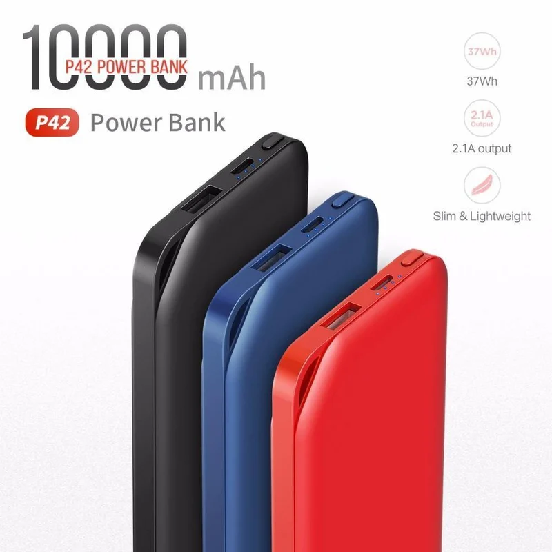 ROCK Power Bank 10000 mAh für Xiaomi Tragbares externes Batterieladegerät Ultra Slim Powerbank für iPhone X Samsung Note 8 S8