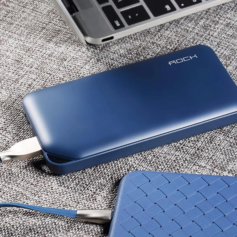 ROCK Power Bank 10000 mAh für Xiaomi Tragbares externes Batterieladegerät Ultra Slim Powerbank für iPhone X Samsung Note 8 S8