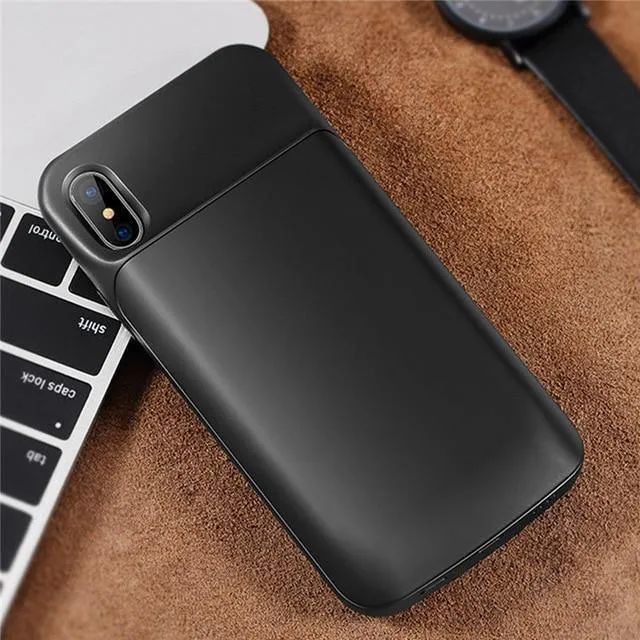ROCK Akku-Ladegerät-Hülle für iPhone X 10, tragbar, 6000 mAh, Powerbank, Ladehülle, externes Backup