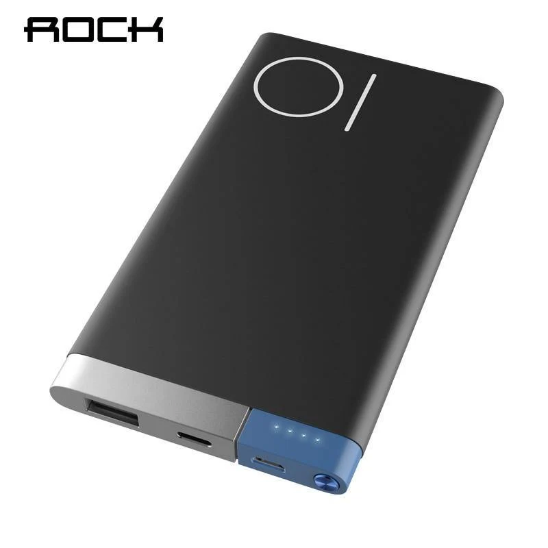 ROCK 10000 mAh Power Bank Tragbares Telefonladegerät Powerbank für iPhone 7 6 für Xiaomi 6 Externer Akku mit zwei Eingangsanschlüssen