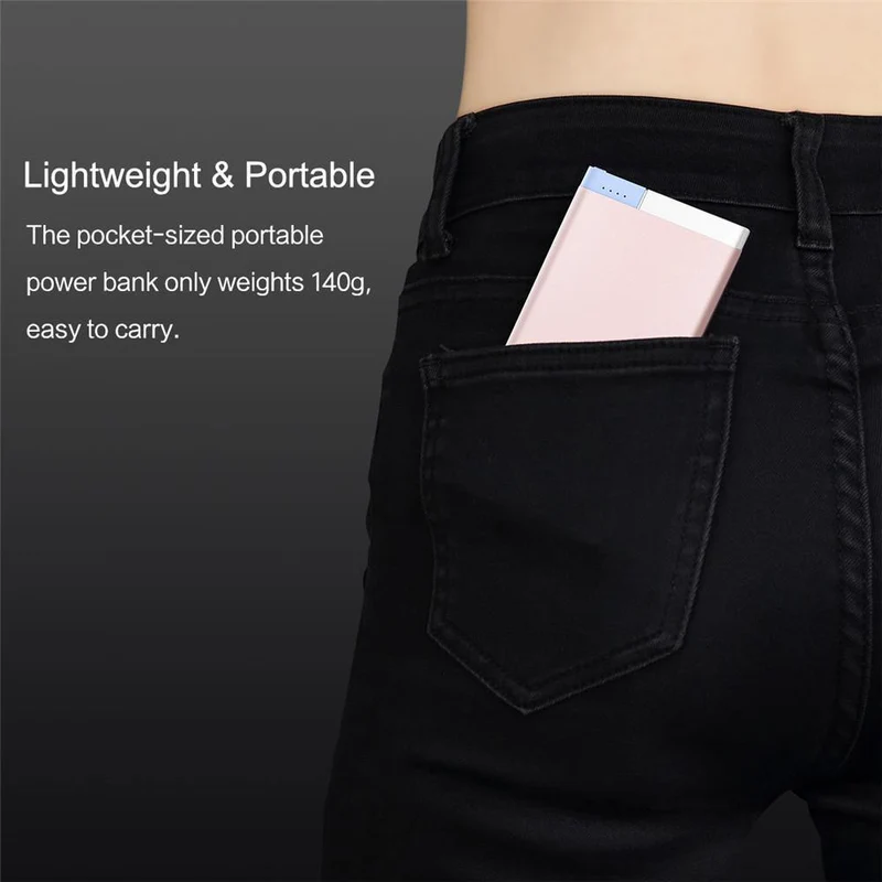 ROCK 10000 mAh Power Bank Tragbares Telefonladegerät Powerbank für iPhone 7 6 für Xiaomi 6 Externer Akku mit zwei Eingangsanschlüssen