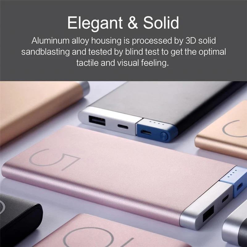 ROCK 10000 mAh Power Bank Tragbares Telefonladegerät Powerbank für iPhone 7 6 für Xiaomi 6 Externer Akku mit zwei Eingangsanschlüssen