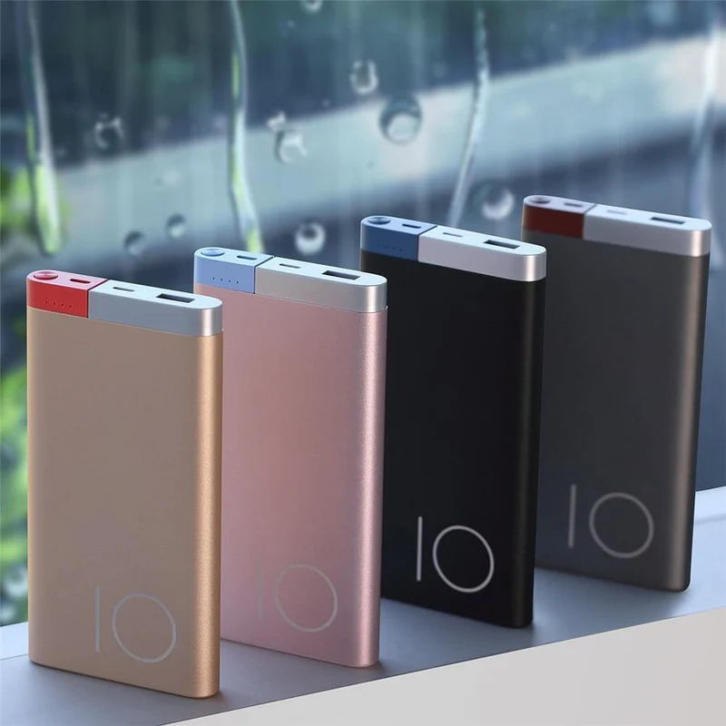 ROCK 10000 mAh Power Bank Tragbares Telefonladegerät Powerbank für iPhone 7 6 für Xiaomi 6 Externer Akku mit zwei Eingangsanschlüssen