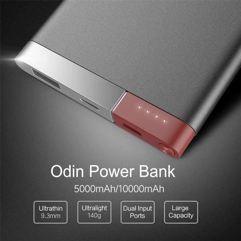 ROCK 10000 mAh Power Bank Tragbares Telefonladegerät Powerbank für iPhone 7 6 für Xiaomi 6 Externer Akku mit zwei Eingangsanschlüssen