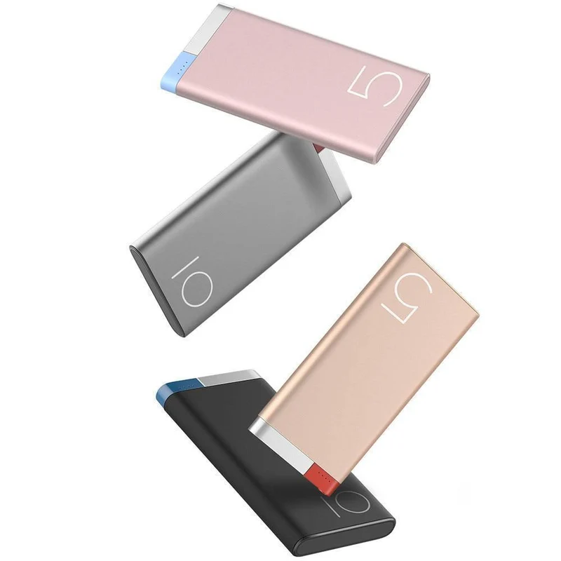 ROCK 10000 mAh Power Bank Tragbares Telefonladegerät Powerbank für iPhone 7 6 für Xiaomi 6 Externer Akku mit zwei Eingangsanschlüssen