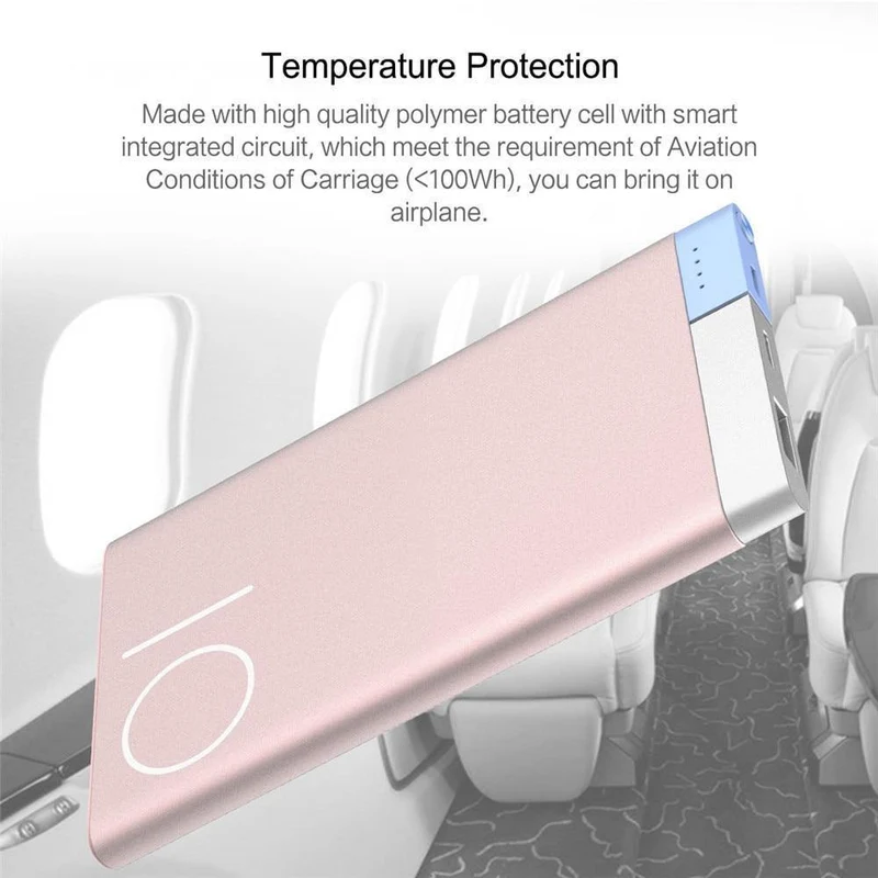 ROCK 10000 mAh Power Bank Tragbares Telefonladegerät Powerbank für iPhone 7 6 für Xiaomi 6 Externer Akku mit zwei Eingangsanschlüssen