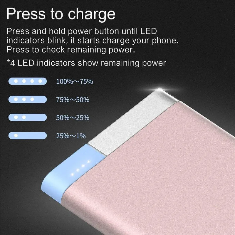 ROCK 10000 mAh Power Bank Tragbares Telefonladegerät Powerbank für iPhone 7 6 für Xiaomi 6 Externer Akku mit zwei Eingangsanschlüssen