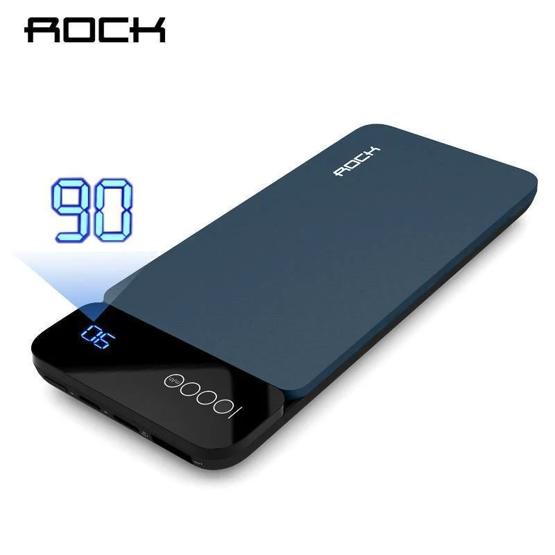 ROCK 10000mAh Power Bank für Xiaomi Portable Externes Ladegerät Typ C Schnellladegerät Powerbank mit Digitalanzeige