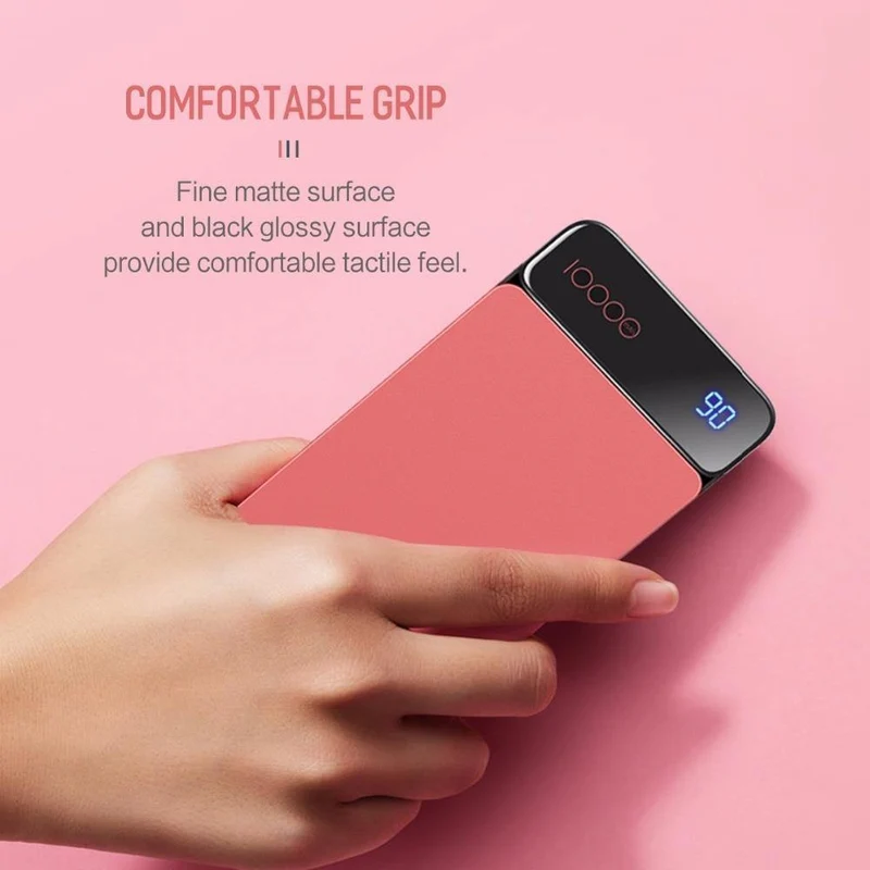ROCK 10000mAh Power Bank für Xiaomi Portable Externes Ladegerät Typ C Schnellladegerät Powerbank mit Digitalanzeige