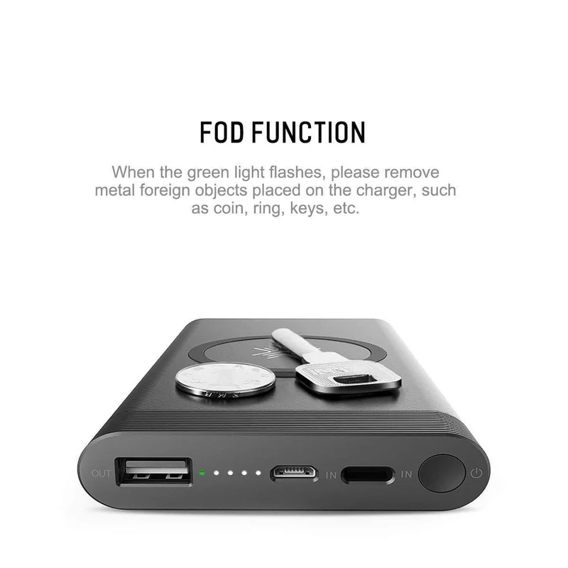 ROCK Power Bank 10000 mAh QI Wireless Charger Tragbarer externer Akku Eingebaute Powerbank für iPhone X 8 Samsung S8 S9 Plus