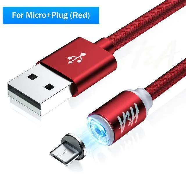 H&A Magnetisches USB-Kabel, schnelles Micro-USB-Kabel, magnetisches Typ-C-Ladedatenkabel, für Samsung, Xiaomi, Huawei, Handy, USB-Kabel