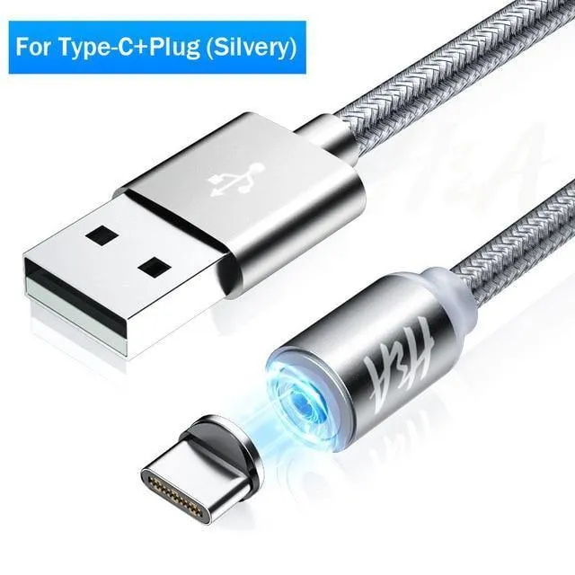 H&A Magnetisches USB-Kabel, schnelles Micro-USB-Kabel, magnetisches Typ-C-Ladedatenkabel, für Samsung, Xiaomi, Huawei, Handy, USB-Kabel