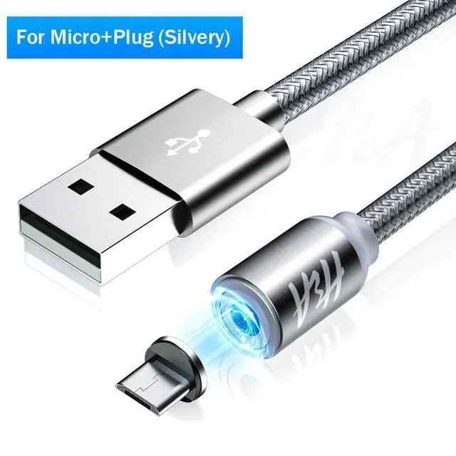 H&A Magnetisches USB-Kabel, schnelles Micro-USB-Kabel, magnetisches Typ-C-Ladedatenkabel, für Samsung, Xiaomi, Huawei, Handy, USB-Kabel