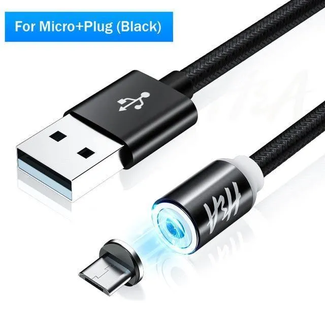 H&A Magnetisches USB-Kabel, schnelles Micro-USB-Kabel, magnetisches Typ-C-Ladedatenkabel, für Samsung, Xiaomi, Huawei, Handy, USB-Kabel
