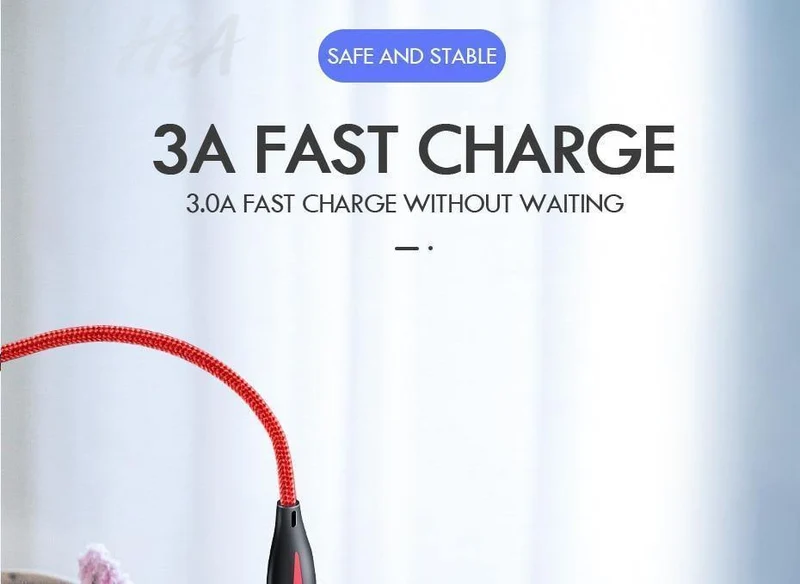 H&A USB-Kabel Typ C, 3A, Schnellladekabel Typ C, USB-Ladekabel für Samsung S9 S8 Plus, Huawei Honor 10 9 Lite, Tablet-Telefon Typ C