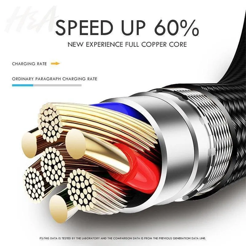 H&A USB-Kabel Typ C, 3A, Schnellladekabel Typ C, USB-Ladekabel für Samsung S9 S8 Plus, Huawei Honor 10 9 Lite, Tablet-Telefon Typ C