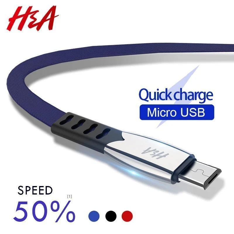 H&A Fashion Schnellladegerät Micro-USB-Datenkabel für Samsung für Xiaomi Huawei Handy-Ladekabel für Android-Telefonkabel