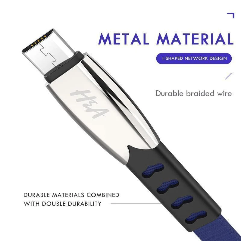 H&A Fashion Schnellladegerät Micro-USB-Datenkabel für Samsung für Xiaomi Huawei Handy-Ladekabel für Android-Telefonkabel