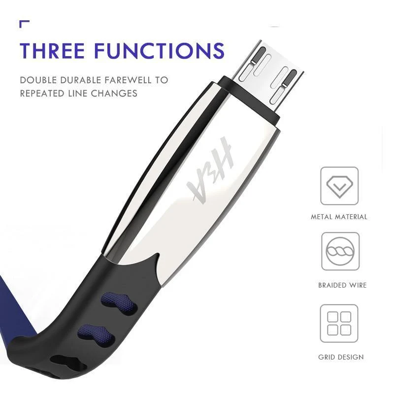 H&A Fashion Schnellladegerät Micro-USB-Datenkabel für Samsung für Xiaomi Huawei Handy-Ladekabel für Android-Telefonkabel