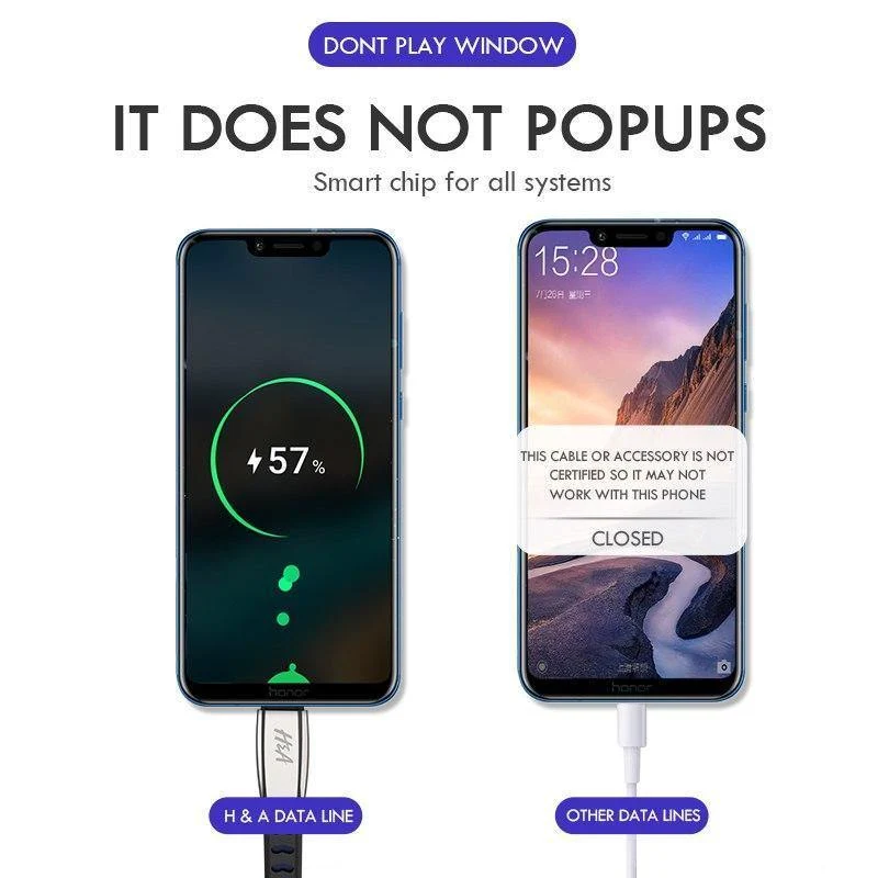 H&A Fashion Schnellladegerät Micro-USB-Datenkabel für Samsung für Xiaomi Huawei Handy-Ladekabel für Android-Telefonkabel