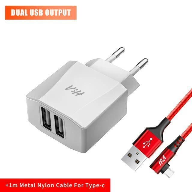 H&A Universal Dual USB Ladegerät für iPhone X XS 7 8 Plus EU Stecker 2 Ports Reise Wand Telefon Lade für Samsung S9 Huawei Charge