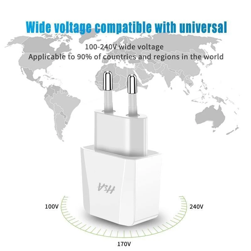 H&A Universal Dual USB Ladegerät für iPhone X XS 7 8 Plus EU Stecker 2 Ports Reise Wand Telefon Lade für Samsung S9 Huawei Charge