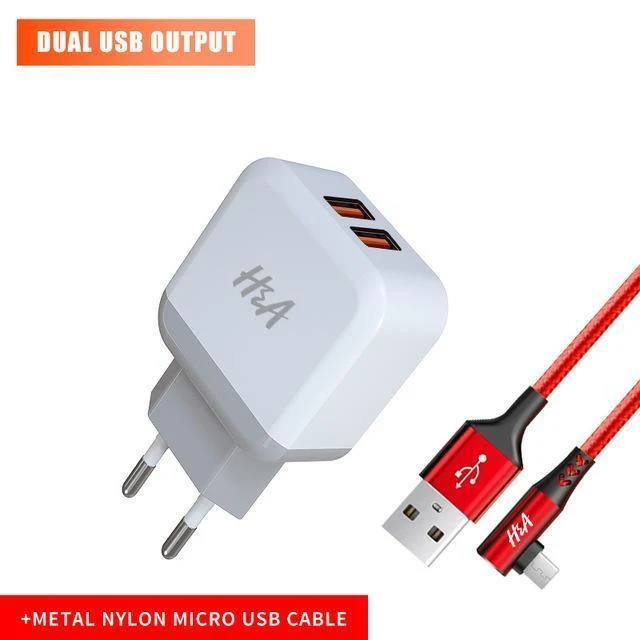 H&A Universal Dual 2 USB EU Ladegerät Stecker Für iPhone Huawei Reise Telefon Ladegerät Für Samsung Xiaomi Wand Tragbare lade Stecker